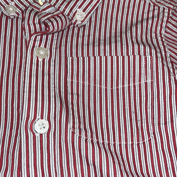 Jamie and Jack Red striped long sleeve buttondown 12-18Months - Picture 3 of 4